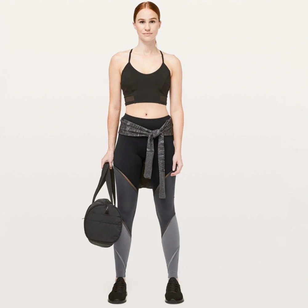 Lululemon Colour Me Ombre Tight black gray panel mesh detail high rise leggings - Picture 10 of 12